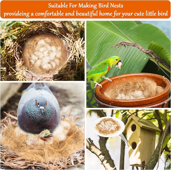 Sukh Bird Nesting Material - Bird Nests Bedding Hummingbird Nesting Material Mixing Canary Nesting Material Finch Nesting Material Parakeet Nesting Materials for Cage,Gardens,Tree Trunks (2)