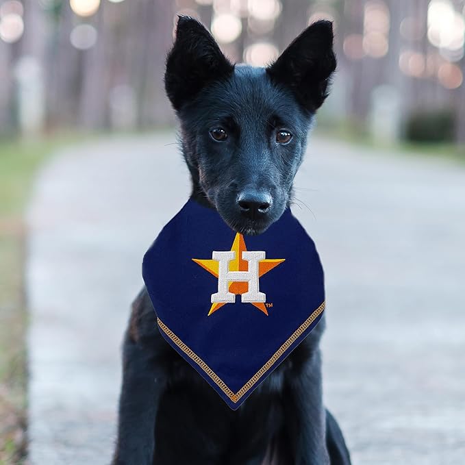Pets First MLB Houston Astros TIE Bandana, Small/Medium. Dog Bandana Scarf Bib for Pet Cat Dog. The Ultimate Game-Day, Party Bandanna, Birthday Event