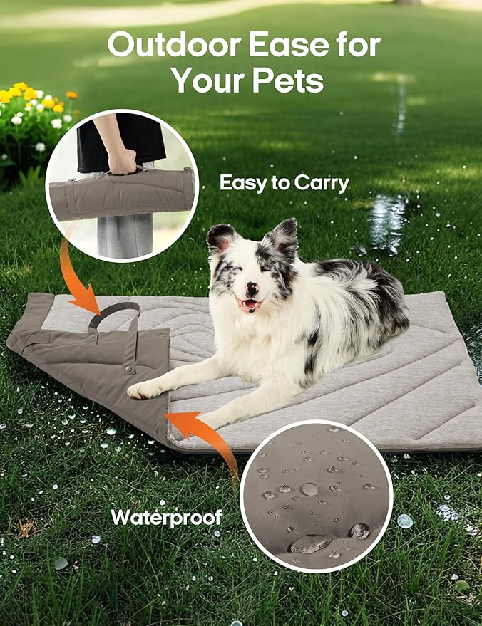 ZonLi Dog Cooling Mat, 20" x 16"Small, Waterproof Cooling Pad for Cats & Rabbits, Portable & Durable Pet Mat for Crate, Trunk, Camping, Outdoors, Machine Washable, Pebble Grey