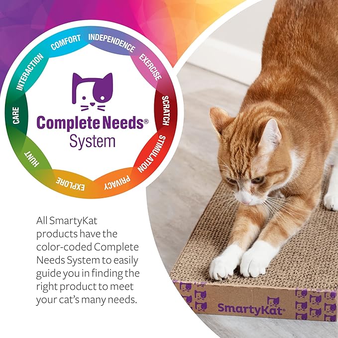 SmartyKat Scratch Up Corrugated Hanging Cat Scratcher,Catnip Infusion Technology - Brown,Wide,(Pack of 6)