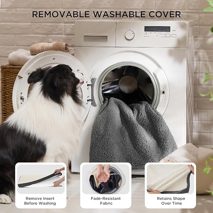 Bedsure Dog Bed for Small Dogs - Comfy Flat Puppy Beds with Removable Washable Cover, Orthopedic Egg Crate Foam Pet Mat, Suitable for Pet Up to 15 lbs