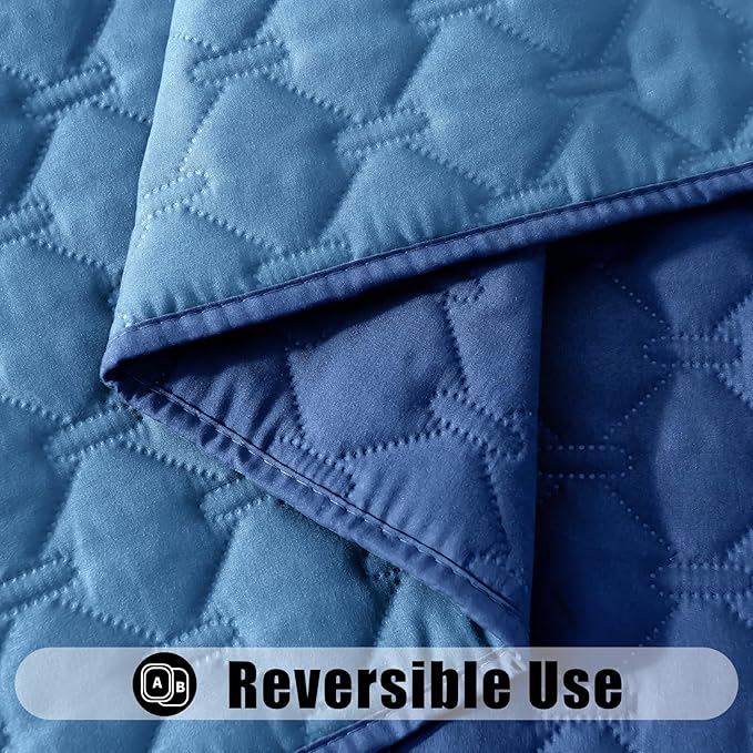 Smiry Waterproof Dog Bed Cover Blanket, Soft Reversible Pet Blanket, Washable Leakproof Cats Dogs Couch Cover for Sofa, Couch, Furniture (52x82 Inch, Navy/Blue)