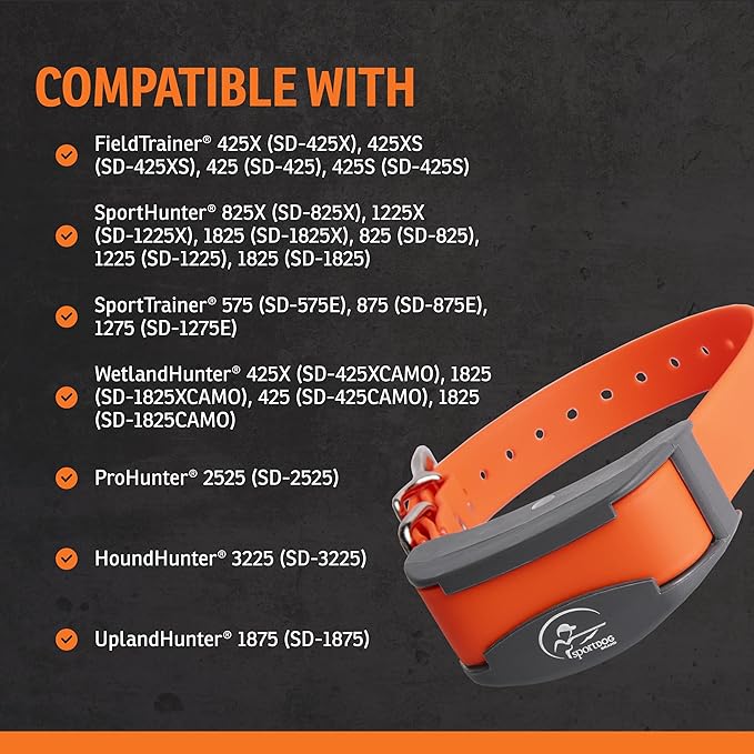 SportDOG FieldTrainer 425X & SportHunter 825X Add-a-Dog Collar - Double Pairing Compatible - Safe Shock E-Collar for Multi-Dog Households - Durable & Waterproof Obedience Training Accessory - Orange