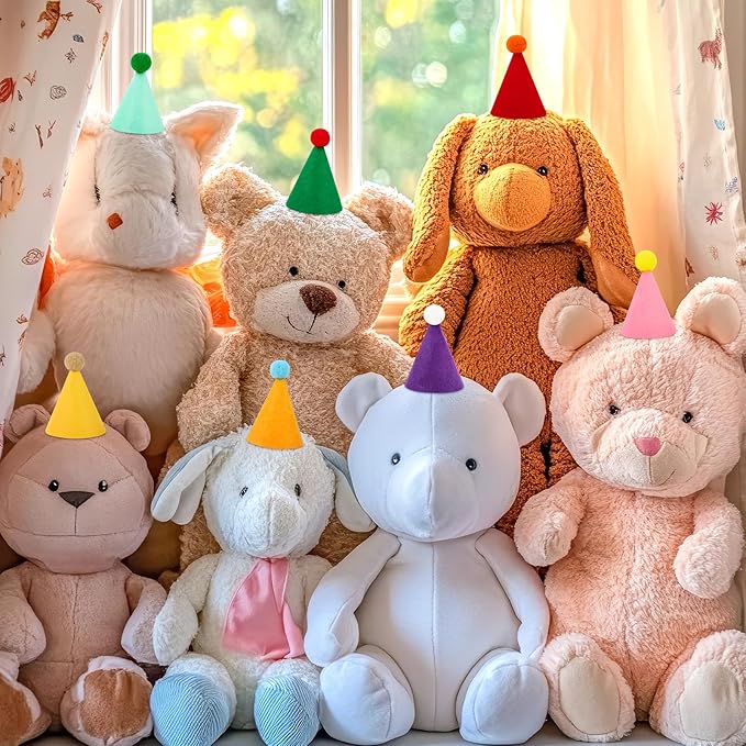 10 Pcs Mini Birthday Party Hats Multicolor Lovely Cone Hats for Animals Stuffed Pets Birthday Holiday Accessories Decoration Supplies