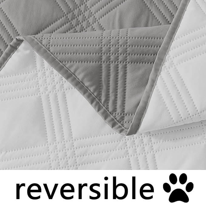 hyha Waterproof Dog Blanket, Reversible Pet Bed Blanket, Soft Sofa Couch Cover for Dogs Washable, Waterproof Pet Couch Covers for Sofa Puppy Cats Furniture Protector(40"x50", Grey/Light Grey)