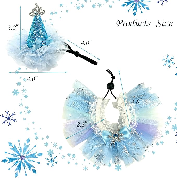 Small Animal Birthday Princess Costume for Rabbit Guinea Pig Crown Hat Tutu Skirt Rabbit Princess Hat Bunny Bandana Halloween Small Pet Outfit for Guinea Pig Bunny Hedgehog S