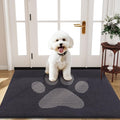 Buganda Dog Door Mat for Muddy Paws, Absorbent Dirt Trapper Non Slip Indoor Doormats, Washable Low-Profile Mat for Mud Dogs, Entryway Carpet for Inside Floor (40x32 Inches, Dark Grey)