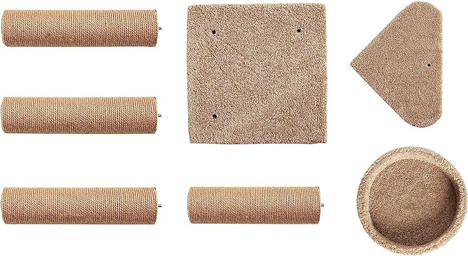 Amazon Basics Cat Tree - Multi-Level Climbing Activity Tower with Jute Rope Scratching Posts for Indoor Cats & Kittens, Medium (31.5" H), Beige