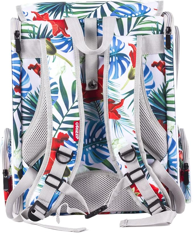 Bird Travel Carrier Backpack with Wooden Stand Perch, Small to Medium Bag to Carry Parrot Parakeet Conure Cockatiel (Multi-Colored, Bird Backpack)