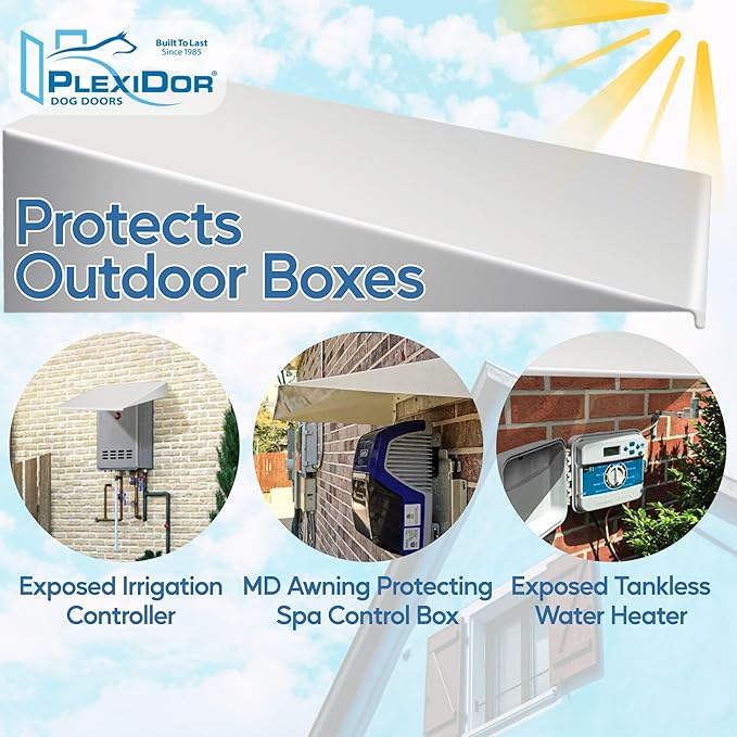 Plexidor Performance Pet Doors Universal Pet Door Awning - Door Canopy for Weather Protection, Spa, and Lawn Areas