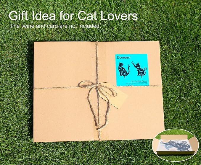 Metal Cat Garden Decor for Outside,15" Metal Kitty Decorative Garden Stakes, Black Cat Silhouette Yard Decorations Outdoor Lawn Ornament Yard Art, Rust Proof Steel Kitten Decor for Kitty Lovers