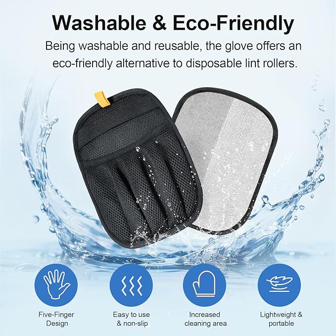 2Pcs Pet Hair Removal Glove for Cats & Dogs, 2025 Newly Upgraded Five-Finger Electrostatic Pet Hair Gloves, Reusable Pet Hair Remover Tool for Laundry, Couch, Carpet, Car Seat