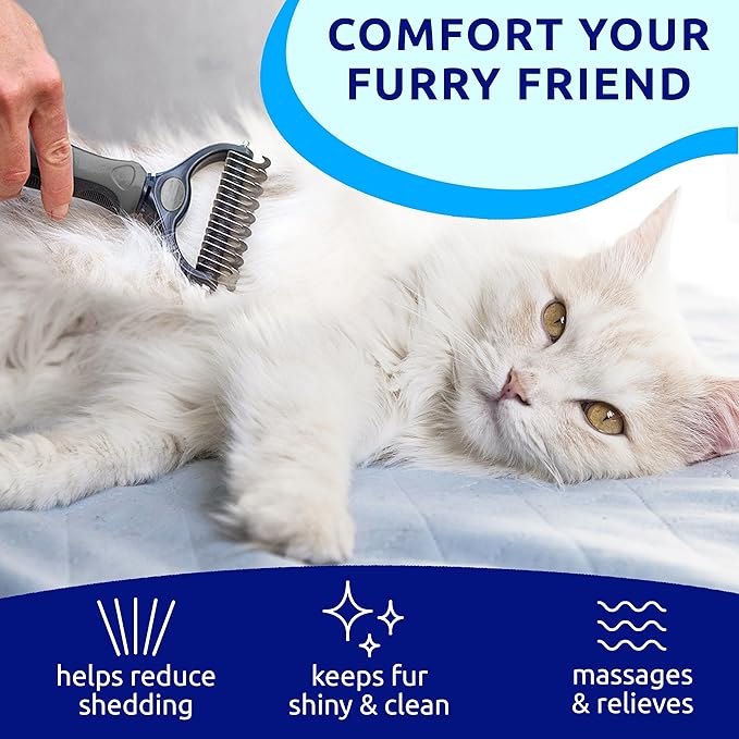 Pat Your Pet Deshedding Dog Brush For Shedding – Cat Brushes For Indoor Cats, Double-Sided Cat Brush Deshedding & Grooming Tool For Long Haired And Short Haired Dogs, Skin-Friendly