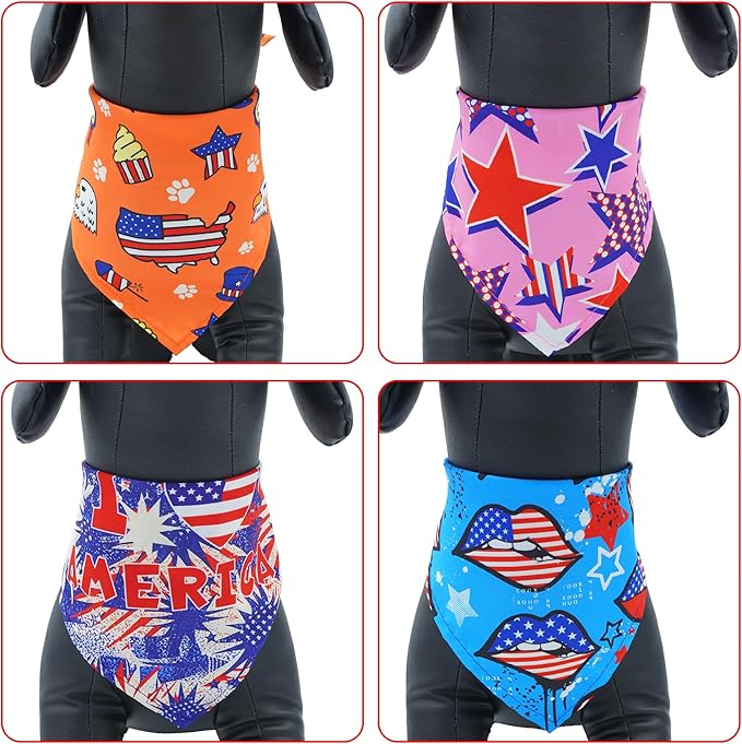 30 Pack Independence Day Dog Bandanas Bulk for Large Dogs Breed 33 Inch 4th of July Extra Large Dog Bandanas XL Patriotic Dogs Bandana Grooming L