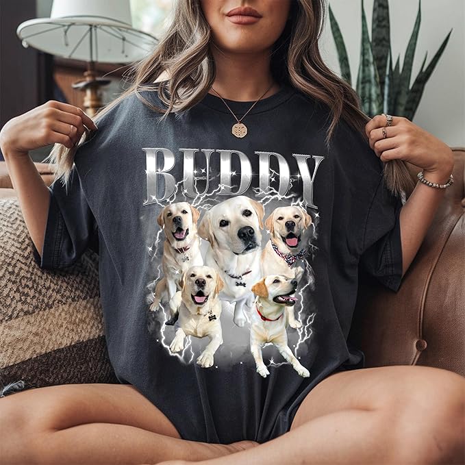 Custom Bootleg Rap Tee, Personalized Girlfriend Vintage Graphic T-Shirt, Photo Shirt, Valentine Birthday Gifts