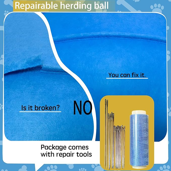 Herding Ball for Dogs, Dual Layered Herding Dog Ball Set for Australian Shepherd, Cattle, Collie, for Dog, Agility Equipment- Free Training Book