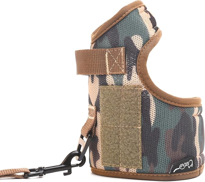 Tactical Kitty Harness and Leash for Walking Escape Proof Breathable Mesh Fabric, Green Jungle Camo, X-Small, Adjustable Cat Walking Jackets, Padded Stylish Cat Vest