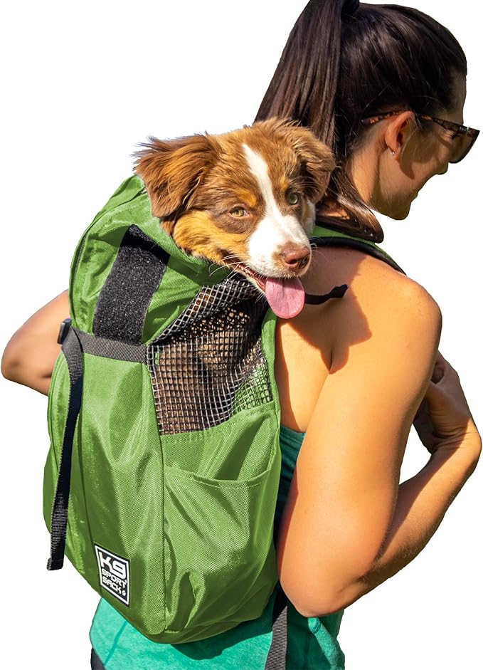 K9 Sport Sack Trainer - Medium, Greenery - Ideal for Dogs with 17-19” Back Length - Backpack-Style Training Carrier - Meant for Quick, Non-Strenuous Activities