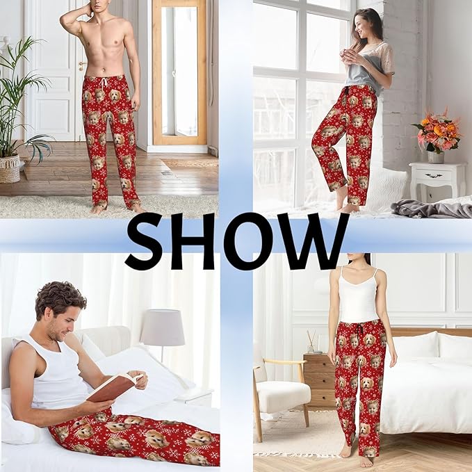Custom Pajama Pants with Face customized PJ Pants Christmas Valentine gifts for Men Women
