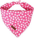 Valentine Dog Bandana, Pink Heart Triangle Bid Scarf for Small Medium Dog, Cotton Pet Kerchief for Girl Boy Dogs or Cats, Red Dog Bandana, Cute Adorable Puppy Bandana