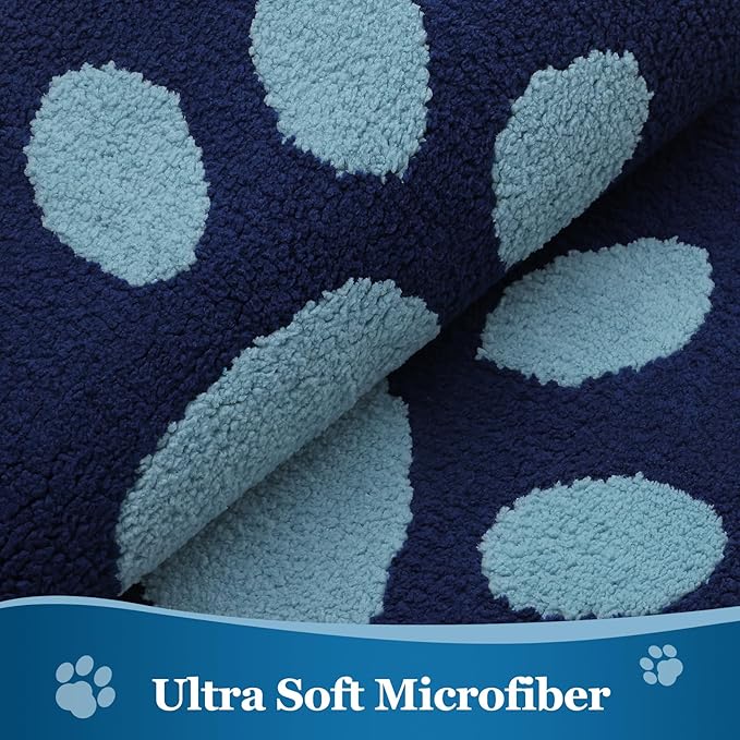 Buganda Dog Door Mat for Muddy Paws, Absorbent Dirt Trapper Washable Indoor Doormats, Non Slip Low-Profile Mud Mat for Dogs, Front Entrance Doormat for Inside Floor (36x24 Inches, Dark Blue)