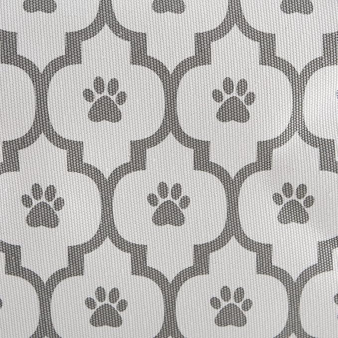 Bone Dry Pet Storage Collection Lattice Paw Print, Medium Rectangle, White/Gray