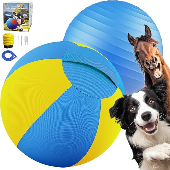Happypaw 18'' Herding Ball for Dogs – Enhanced Chew Resistance & Heavy-Duty Material,Durable Dog Toy Agility Equipment for Australian Shepherds, Cattle, Border Collies, and Small/Medieum Breed
