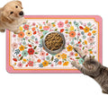 Dog Food Mat for Bowls, Absorbent Quick Dry Dog Cat Mats for Food and Water, Non-Slip Backing Pet Mat Pet Supplies - Pink Floral Pattern