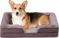 Makigued Orthopedic Dog Bed for Medium Dogs Egg Crate Foam Pet Sofa with Waterproof Liner, Removable Washable Cover, Nonslip Bottom, Cozy Couch for Medium Dogs and Cats, 28.0X22.8X6.7, Dark Brown
