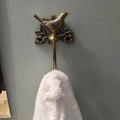 STYLENT Decor Solid Brass Bird Antique Towel Hook Bathroom Accessories Retro Bathroom Hardware Bird Cloth Hook Wall Mounted Vintage (Brass Antique)