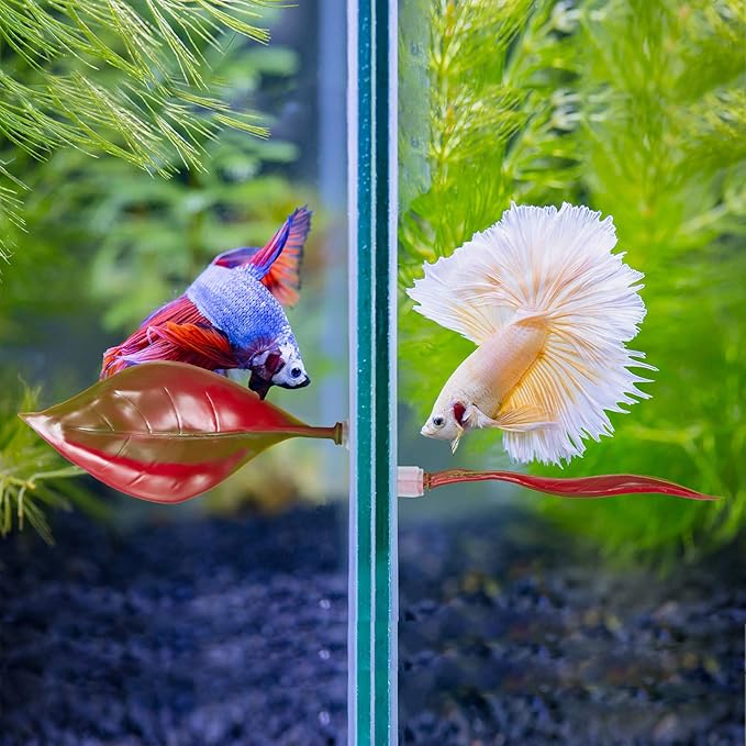 WILLBOND 2 Pcs Red Silicone Betta Fish Bed Leaf Hammock Betta Fish Tank Accessories Decorations for Aquarium Ornaments, Practical Resting Spot, No Bpa, Comfortable and Safe