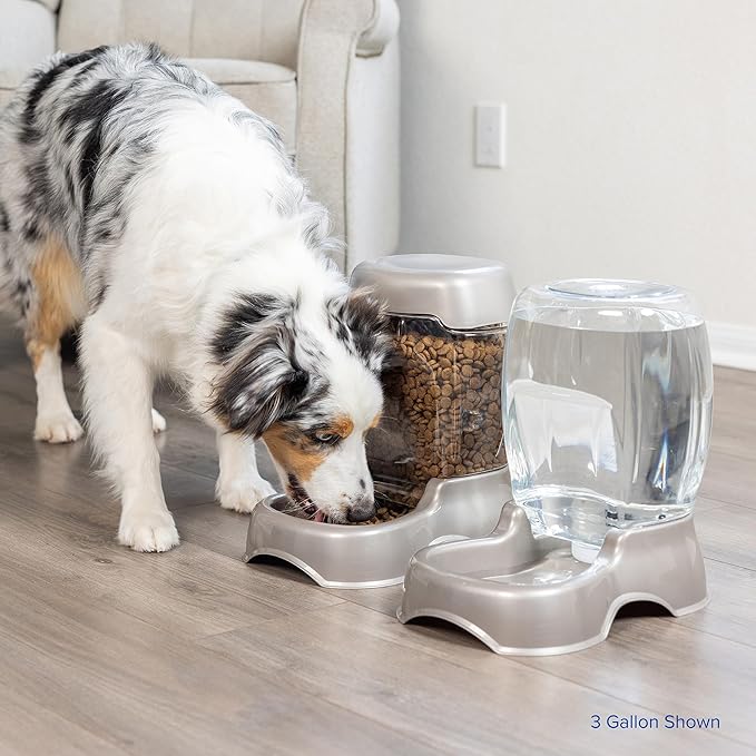 Petmate Pet Cafe Cat and Dog Water Dispenser - Water Bowl for Cats and Dogs, USA Made, 1.5 GAL, Pearl Ash Blue