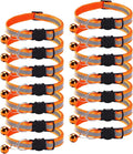 14 Pack Breakaway Cat Collar with Bell, Reflective Kitten Collar for Girl Boy Cats, Safety Buckle Adjustable 7.5-12.5 Inch, 0.4 Inch Width Lightweight, Pet Gifts (Orange)