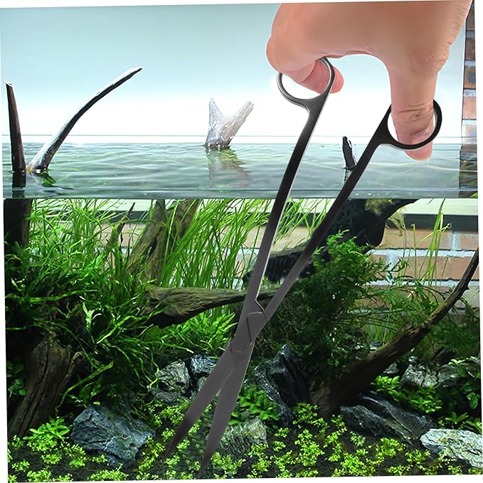 Stainless Steel Aquarium Plant Scissors for Trimming Aquatic Plants Portable Fish Tank Algae Trimmer Ergonomic Handle Aquarium Cleaning Tool for Easy Maintenance