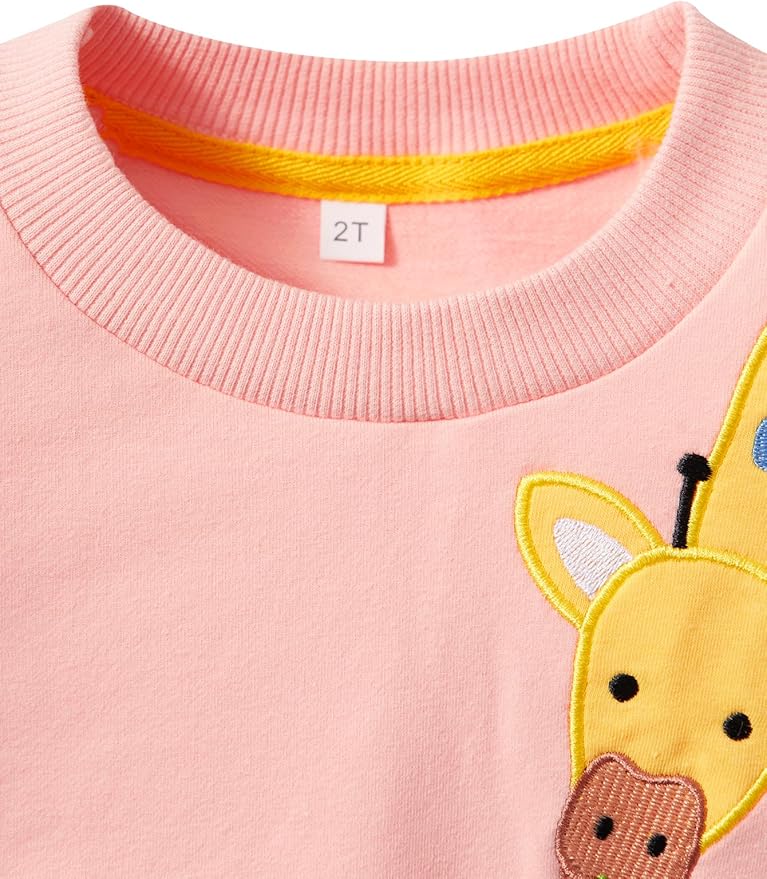 Toddler Baby Girls Cotton Sweater, Long Sleeve Crewneck Sweatshirt Pullover Kids Warm Clothing for Fall Winter