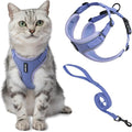 Voyager Escape-Proof Step-in Lock Cat Harness & 5ft Neoprene-Handle Leash Set All-Weather Mesh with Reflective Stitching for Small to Large Cats by Best Pet Supplies, Lavender (327), XXS