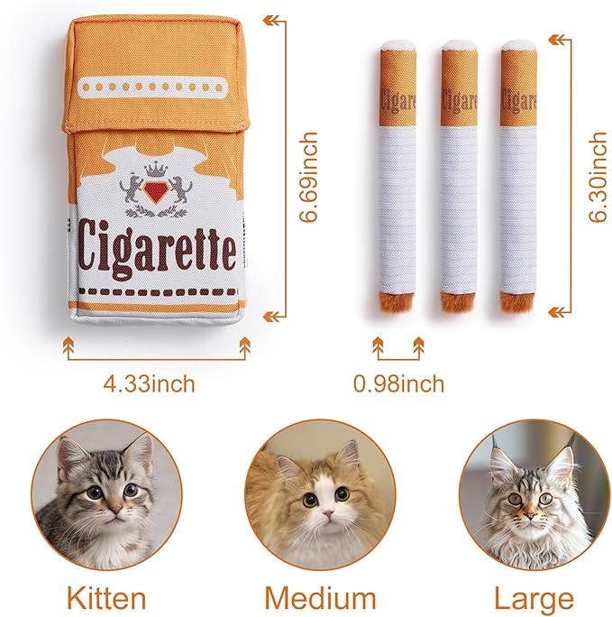 Nocciola Cat Toys, 3 Pack Funny Catnip Toys Filled with 100% Pure Organic Catnip, Safe Kitten Teething Chew and Kicker Toys, Stress Relieving Fun for Indoor Cats, Yellow