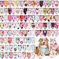 100 Pcs Donut Dog Bandanas Bulk Pet Bibs Colorful Triangle Scarf Donut Pet Bandanas for Medium Large Dogs Spring Summer Candy Theme Birthday Costume Decor