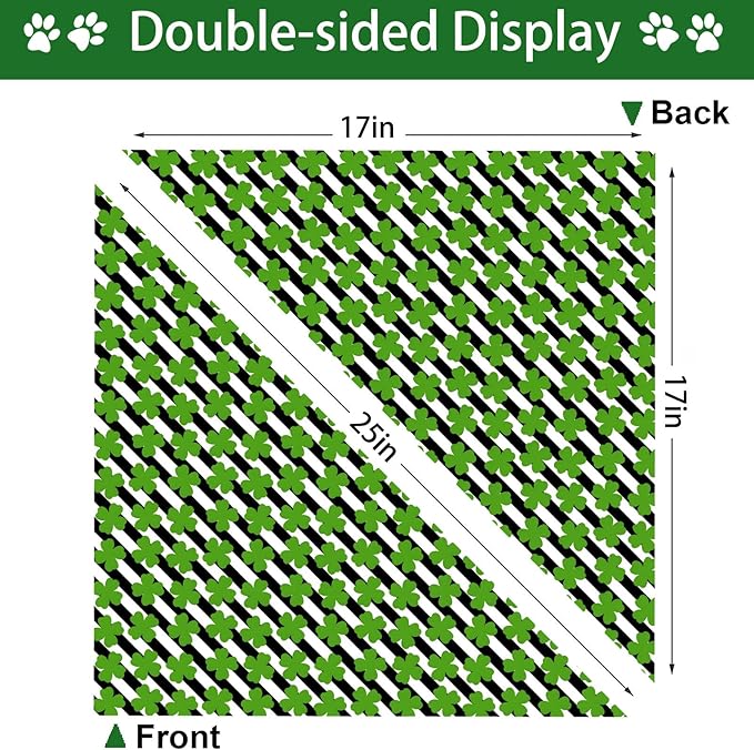 St. Patrick's Day Dog Bandana, 2 Pack Adjustable Holiday Party Pets Saint Patrick Day Bandana Lucky Triangle Bibs Cat Scarf Set