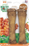 Nylabone Healthy Edibles Natural Dog Chews, Long Lasting Bones for Dogs, Bacon Flavor Dog Treats, X-Large (2 Count)