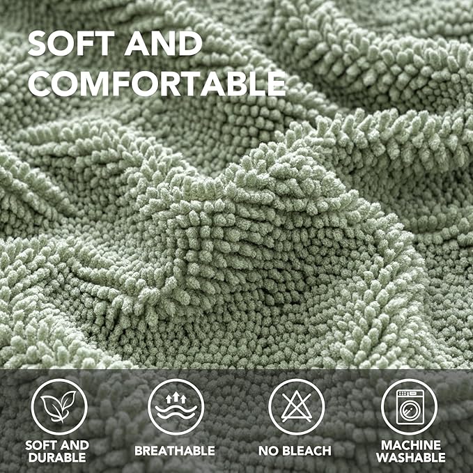 H.VERSAILTEX Non Slip Pet Couch Cover Chenille Dog Bed Protector Thick Soft Sofa Slipcover Pet Friendly Washable Couch Cushion Covers for Pets (68" x 82", Sea Foam)