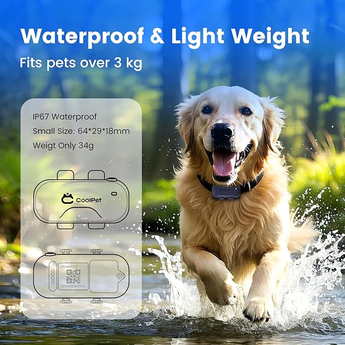 SEEWORLD Cat Tracker Dog Tracking Device with Real-Time Location | Activity Sleeping Monitoring | Geo-Fence for All Collars-iOS & Android, Subscription Required