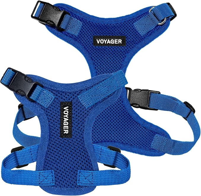 Voyager Step-in Pet Harness - All Weather Mesh, Adjustable Step in Harness for Cats and Dogs by Best Pet Supplies - Royal Blue, XS