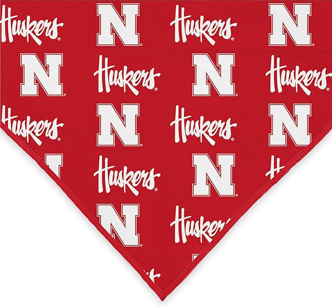Nebraska Cornhuskers Officially Licensed Bandana for Dogs and Cats | Fits Pets Great Gift Idea | Easy-to-Tie (Small, 13")