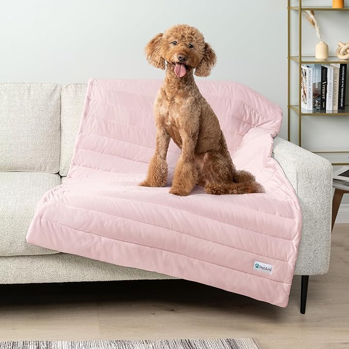 PetAmi Cooling Mat for Dog, Premium Pet Cooling Blanket for Crate Kennel, Indoor Cat Cool Sleeping Pad, Q-MAX Cold Sofa Couch Cover for Summer, Pink, Large (40x60)