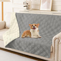hyha Waterproof Dog Blanket, Reversible Pet Bed Blanket, Soft Sofa Couch Cover for Dogs Washable, Waterproof Pet Couch Covers for Sofa Puppy Cats Furniture Protector(68"x82", Grey/Beige)