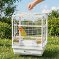 14.6" Portable Travel Bird Cage, Parrot Cage, Ample Room for Tail Movement, with Food Box, Perch, Water Bottle, for Vet Visit, Short Trip, Parakeet, Cockatiel, Budgie, Small Medium Birds