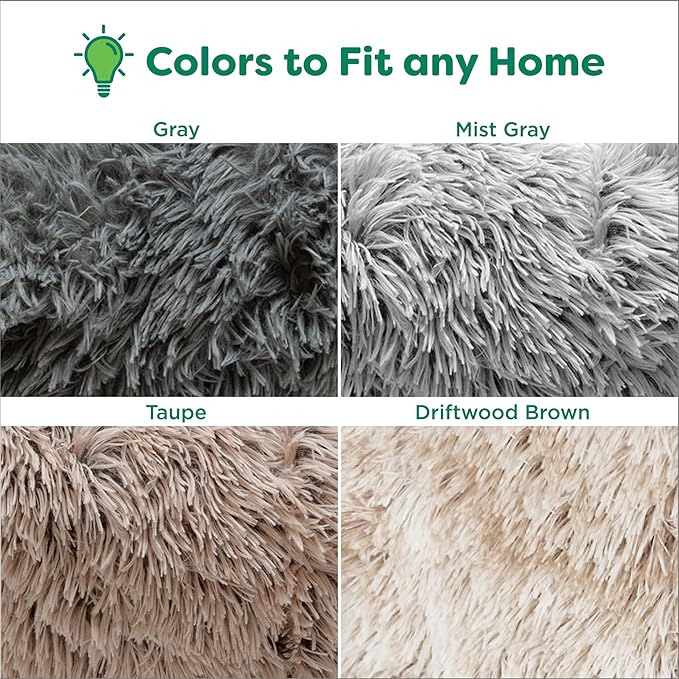 Furhaven Waterproof Throw Blanket for Dogs & Indoor Cats, Washable - Shaggy Plush Calming Long Faux Fur & Velvet Dog Blanket - Mist Gray, Large