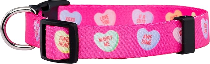 Native Pup Valentine’s Dog Collar- Valentines Day Pet Collars- Valentine Girly Hearts- Pink Red Heart- Cute Boy Girl Puppy Gift- Adjustable for Small, Medium, Large Breeds (Candy Hearts, Small)