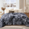 Luciphia Large Waterproof Dog Blanket for Pet Washable Liquid Proof Bed Intimacy Protection Shaggy Plush Calming Long Faux Fur Couch Cover Calming Cat Throw Blankets, Tie-dye Grey, 60" x 80"